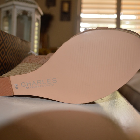 NIB Charles David Nude Wedges SZ 8.5 - Picture 6 of 7